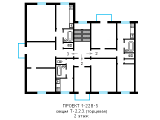 Поэтажная планировка квартир в доме по проекту 1-228-5