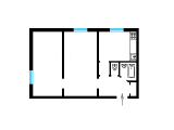 2-комнатная планировка квартиры в доме по проекту Гипроград