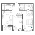 2-комнатная планировка квартиры в доме по адресу Военный проезд 8