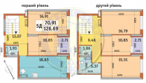 5-комнатная планировка квартиры в доме по адресу Причальная улица 11 (6)