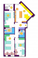 3-комнатная планировка квартиры в доме по адресу Кольцевая дорога 1 (7)