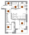 2-кімнатне планування квартири в будинку за адресою Беца Володимира вулиця (Толстого вулиця (Троєщина)) 47