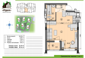 1-комнатная планировка квартиры в доме по адресу Чайковского улица 1 (6)