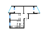 3-кімнатне планування квартири в будинку по проєкту КТ-12-3