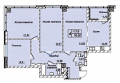 4-кімнатне планування квартири в будинку за адресою Драгомирова Михайла вулиця 11б