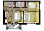 3-кімнатне планування квартири в будинку за адресою Данченка Сергія вулиця 14а