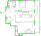 2-комнатная планировка квартиры в доме по адресу Украинки Леси бульвар 7в