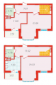 3-комнатная планировка квартиры в доме по адресу Бориспольская улица 18-26 (3)
