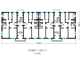 Поэтажная планировка квартир в доме по проекту 1-302-5