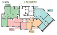 Поэтажная планировка квартир в доме по адресу Выговского Ивана улица (Гречко маршала улица) 10ж