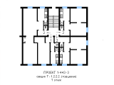 Поэтажная планировка квартир в доме по проекту 1-443-3