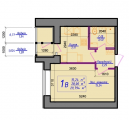 1-комнатная планировка квартиры в доме по адресу Хмельницкого Богдана улица 1а
