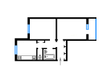 2-комнатная планировка квартиры в доме по проекту 134
