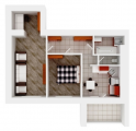 2-комнатная планировка квартиры в доме по адресу Машиностроителей улица 31