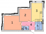 2-комнатная планировка квартиры в доме по адресу Лучшая улица (Ломоносова улица) дом 11