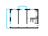 2-комнатная планировка квартиры в доме по проекту 1-480-19кб