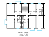 Поэтажная планировка квартир в доме по проекту 1-424-1