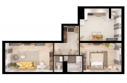 2-комнатная планировка квартиры в доме по адресу Черновола Вячеслава улица дом 6
