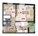 2-комнатная планировка квартиры в доме по адресу Панорамная улица 2б