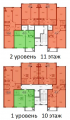 Поэтажная планировка квартир в доме по адресу Ватутина улица 110 (с2-4)