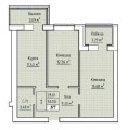 2-комнатная планировка квартиры в доме по адресу Тарасовская улица 21