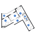 3-комнатная планировка квартиры в доме по адресу Новополевая улица 2б