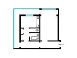 1-кімнатне планування квартири в будинку по проєкту 1-КГ-480-11у/4