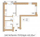 1-комнатная планировка квартиры в доме по адресу Пожарского (Троещина) улица 16б