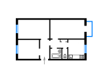 3-комнатная планировка квартиры в доме по проекту 1-424-14