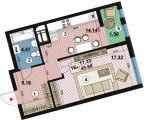 1-комнатная планировка квартиры в доме по адресу Черновола Вячеслава улица дом 6