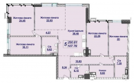 5-комнатная планировка квартиры в доме по адресу Драгомирова Михаила улица дом 3