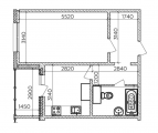 1-кімнатне планування квартири в будинку за адресою Стеценка вулиця 75 (8)