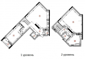 2-комнатная планировка квартиры в доме по адресу Максимовича Михаила улица (Трутенко Онуфрия улица) 3д