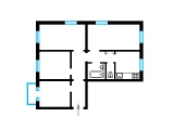 4-комнатная планировка квартиры в доме по проекту 1-424-14
