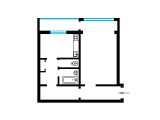 1-кімнатне планування квартири в будинку по проєкту 1-КГ-480-11у/4
