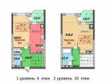 2-комнатная планировка квартиры в доме по адресу Глубочицкая улица 13 (7)