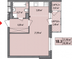 1-комнатная планировка квартиры в доме по адресу Выговского Ивана улица (Гречко маршала улица) 10ж