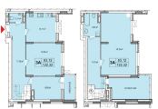 3-комнатная планировка квартиры в доме по адресу Свободы улица 1 (43)