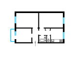 3-комнатная планировка квартиры в доме по проекту 1-424-11