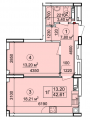 1-комнатная планировка квартиры в доме по адресу Шевченко Тараса бульвар 14а