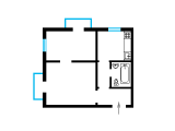 2-комнатная планировка квартиры в доме по проекту 1-207-3