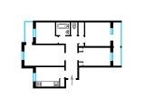 4-комнатная планировка квартиры в доме по проекту 94/9