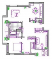 3-комнатная планировка квартиры в доме по адресу Парковая улица 3