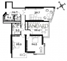 3-комнатная планировка квартиры в доме по адресу Кловский спуск 7