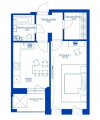 1-кімнатне планування квартири в будинку за адресою Набережно-Рибальська вулиця 9