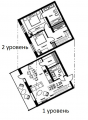 2-кімнатне планування квартири в будинку за адресою Набережно-Рибальська вулиця 3