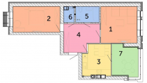 2-комнатная планировка квартиры в доме по адресу Ломоносова улица 79