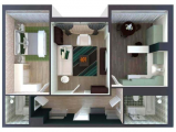2-комнатная планировка квартиры в доме по адресу Юношеская улица 4