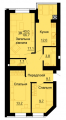 3-комнатная планировка квартиры в доме по адресу Героев Небесной Сотни проспект 34/2