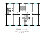 Поэтажная планировка квартир в доме по проекту 1-424-15